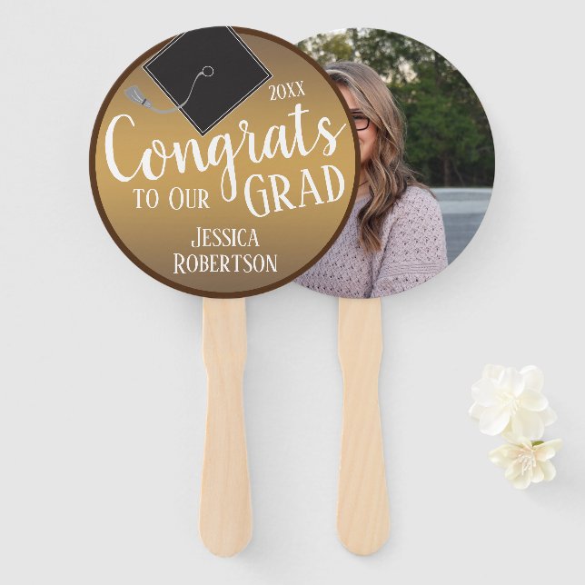 Éventail Félicitations à notre classe d'études supérieures  (Devant et derrière)