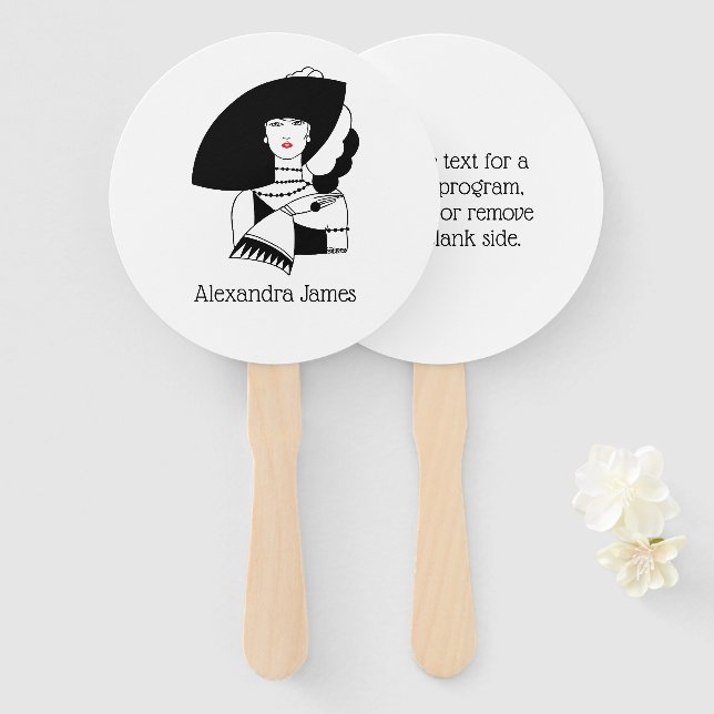 Éventail Femme Art Déco En Gros Gants Casquettes RL (Devant et derrière)