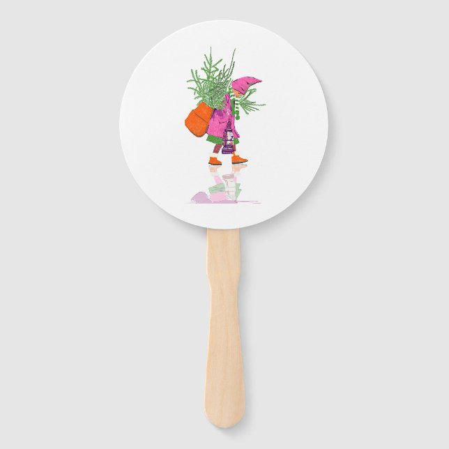 Éventail Festive Christmas Gnome Party Fans Set of Deco (Devant)