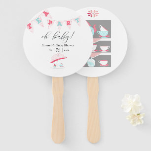 Éventail Fête de thé Baby Shower Shabby-Chic pour fille