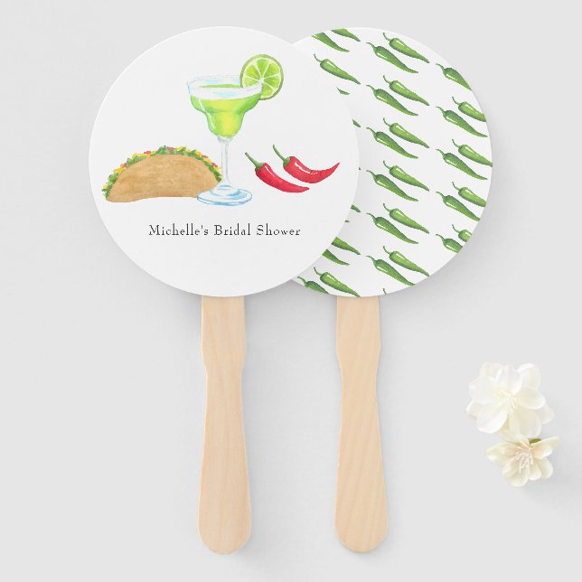 Éventail Fête des mariées mexicaine Fiesta Taco (Devant et derrière)