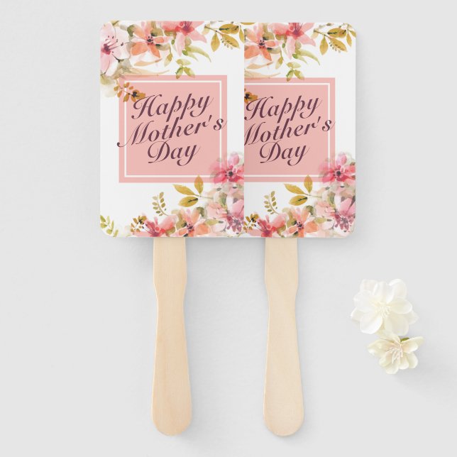 Éventail Fête des Mères Fête des Mères Flamme Fleur Fan Hap (Devant et derrière)