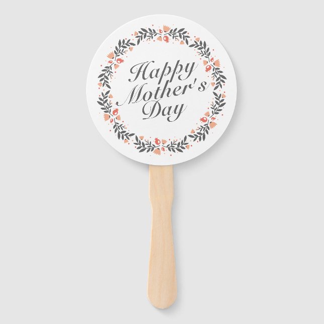 Éventail Fête des mères joyeuses et élégantes Fan à main fl (Devant)