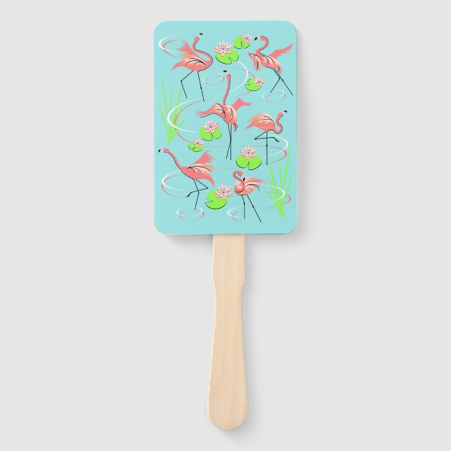 Éventail Flamant rose Fandango rectangle de ventilateur mai (Devant)