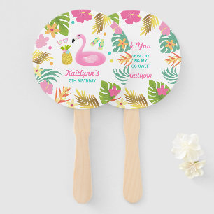 Éventail Flamant rose Pool Fan Main Fan Flamant rose Fête F