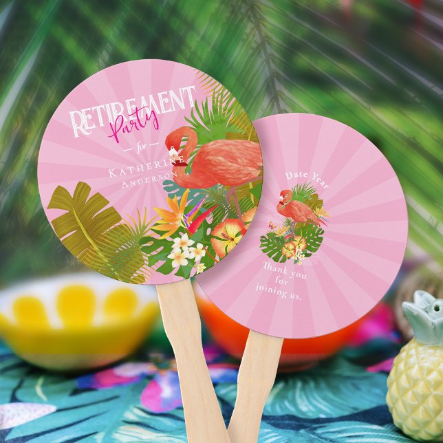 Éventail Flamingo Retirement Pink  (Flamingo Retirement Pink Hand Fan)