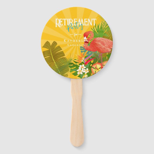 Éventail Flamingo Retirement Yellow Orange Cooler (Devant)