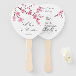 Éventail Fleur de cerisier Rose Programme de mariage