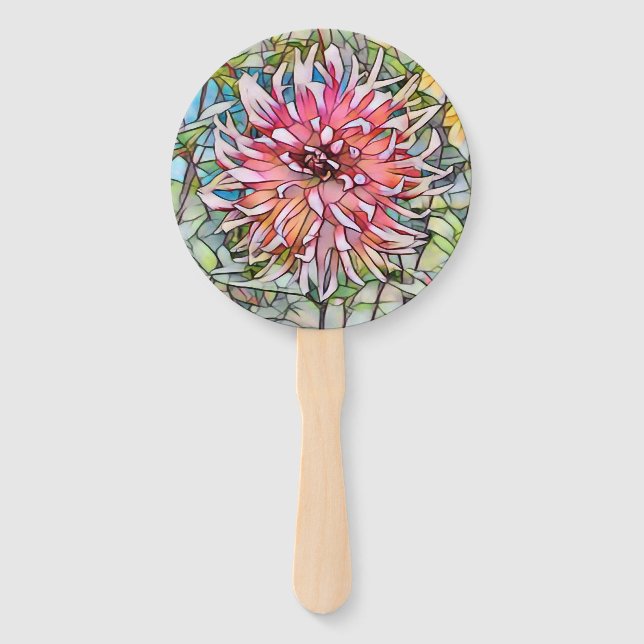 ÉVENTAIL FLEUR DE DAHLIA (Devant)