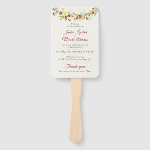 Éventail Fleur sauvage Jaune Feuillage de Tagète Mariage