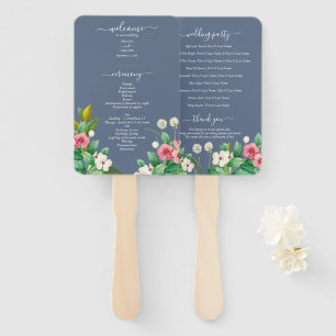 Éventail Fleur sauvage Periwinkle Dusty Blue Wedding Progra