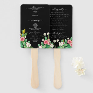 Éventail Fleur sauvage Periwinkle Mariage Black Programme