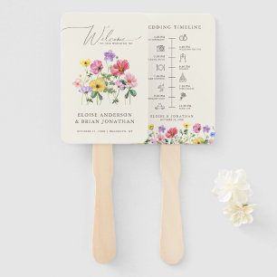 Éventail Fleur sauvage Rustic Chic Floral Mariage chronolog