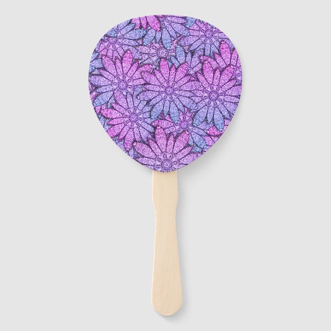 Éventail Fleur unique pourpre (Devant)