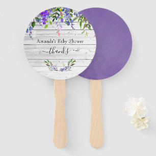 Éventail Fleurs aquarelles ultra violettes rustiques
