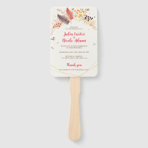 Éventail Fleurs de forêt sauvage Mariage de feuillage de ch