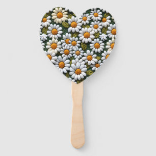 Éventail Fleurs de marguerites blanches au crochet Printemp