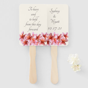 Éventail Fleurs de Plumeria rose pour avoir n pour tenir le