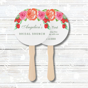 Éventail Floral Blush rose Peony Bridal Merci de brunch