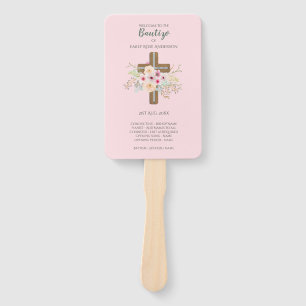 Éventail Floral Cross BAUTIZO Bautismo Baptism Programme