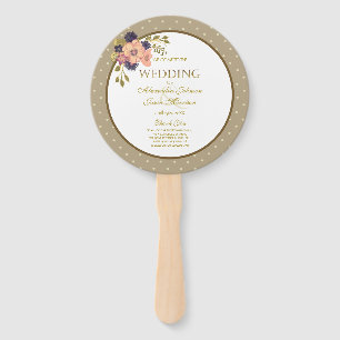 Éventail Floral Pink Gold Wedding Programme