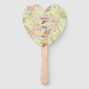 Éventail Flore vert rose jaune personnalisée