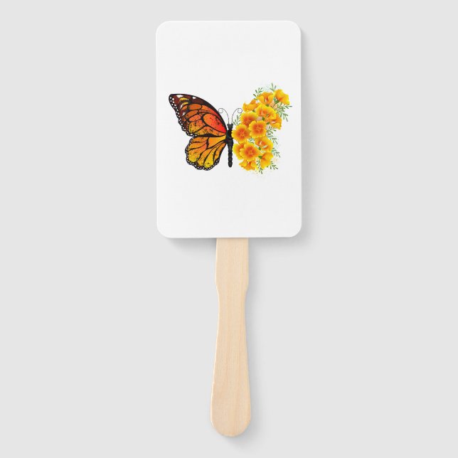 Éventail Flower Butterfly with Yellow California Poppy (Devant)