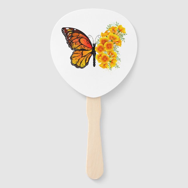 Éventail Flower Butterfly with Yellow California Poppy (Devant)