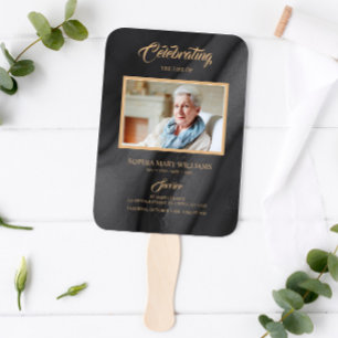 Éventail Funérailles Noir & Or Calligraphie Ensemble de ven