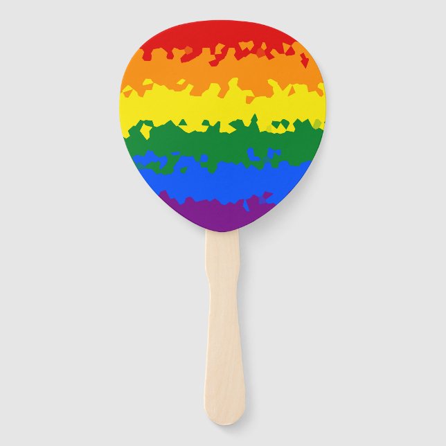 Éventail Funky Boho Abstrait Gay Rainbow Mosaic Pride Drape (Devant)