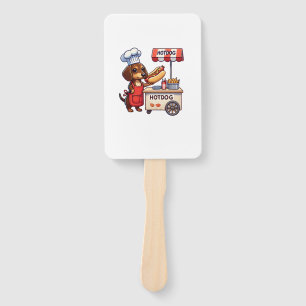 Éventail Funny Dachshund Chien Weiner Saucisse Hotdog Sandw