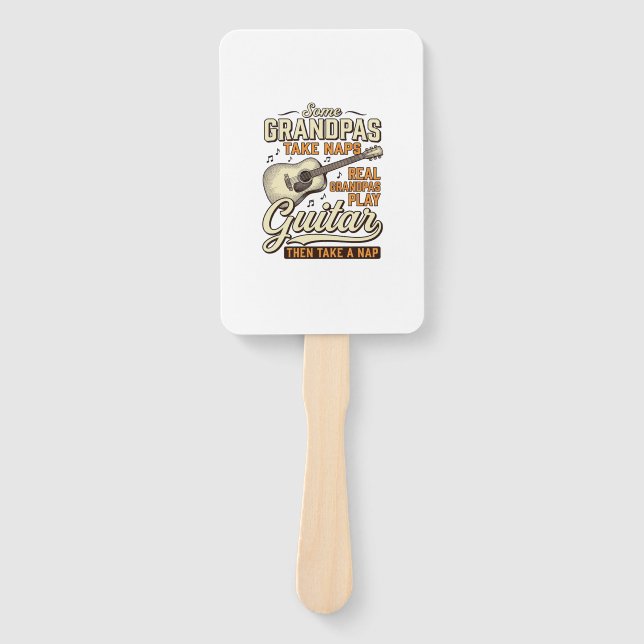 Éventail Funny Grandpa Guitar Vintage Engraving Shirt Desig (Devant)