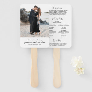 Éventail Genevieve Black White Photo Modern Wedding Program