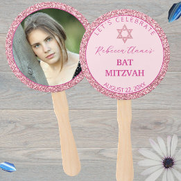 Éventail Glam Pink Fille tendance Bat mitzvah de photo