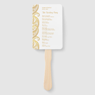 Éventail Gold Paisley Programme traditionnel de mariage ind