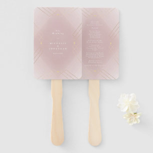 Éventail Gold Rose Elegance Diamond Geo Déco Mariage