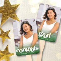 Graduation photo chic simple vert moderne gardien