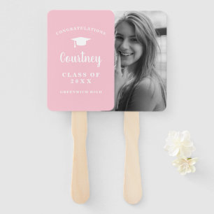 Éventail Graduation Photo Cute Pastel Rose Girl Graduate