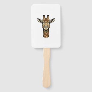 Éventail Gravure vintage girafe design d'art vectoriel_1