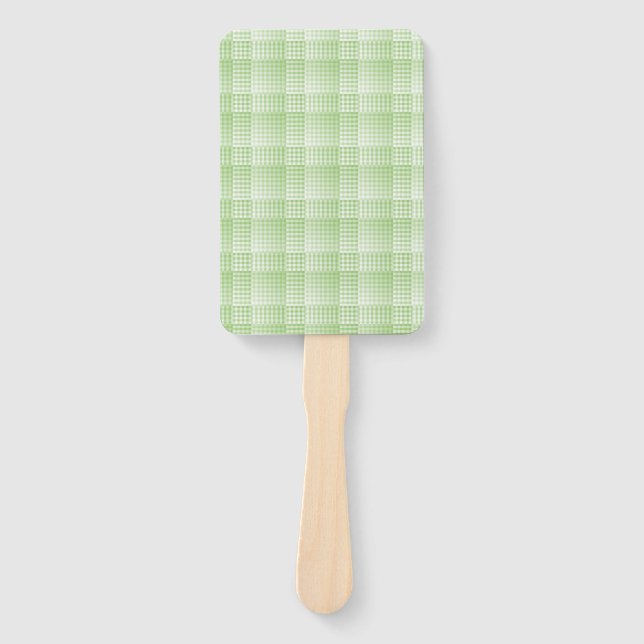 Éventail Green White Checker Abstract Pattern (Devant)