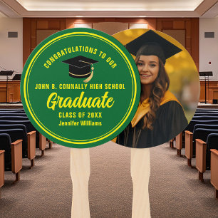 Éventail Green Yellow Graduate Photo Party