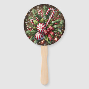 Éventail Guirlande de Noël canne de bonbon/menthe poivrée c