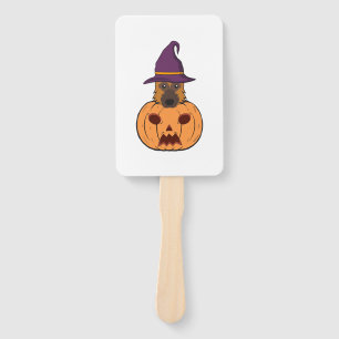 Éventail Halloween bergers allemands avec Casquette sorcier