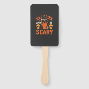 Éventail Halloween Manger Boire Être Effrayant Reaper Desig