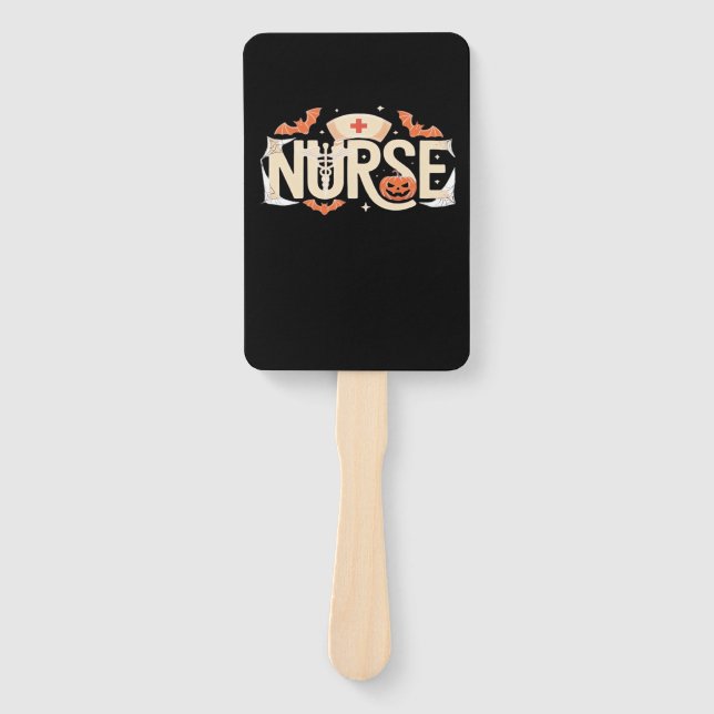Éventail Halloween Nurse Typography � Spooky Medical Design (Devant)