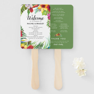 Éventail Hawaii Summer Tropical Beach Wedding Program
