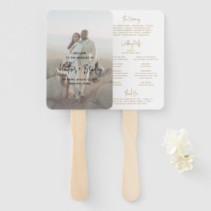 Éventail Heather Elegant Gold Modern Wedding Programme