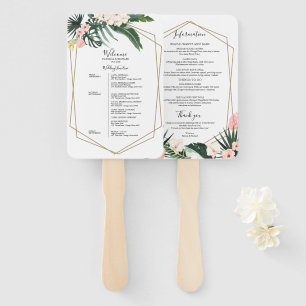 Éventail Heekend Mariage Horaire Tropical Floral Géométriqu