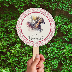 Éventail Hippocampe d'aquarelle Derby Rouge