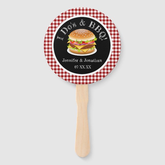 Éventail I Do et BBQ Red En vichy Hamburger Mariage Décontr (Dos)